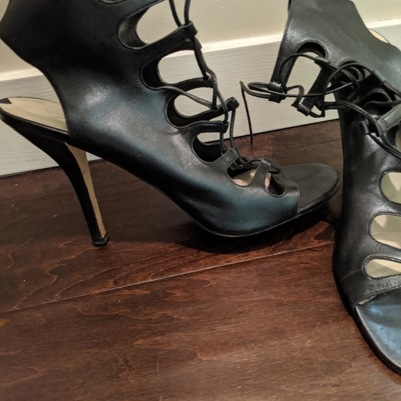 Black Strappy Heels - Picture 3 of 4